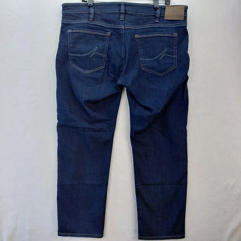 34 Heritage Jean Men 38x28 Denim Mid Rise Courage Straight Leg Dark Wash Stretch
